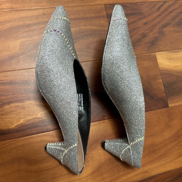 Christian Siriano Sparkly silver mules Size 11 - Picture 7 of 8